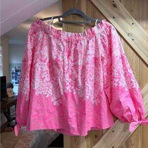 Lily Pulitzer Pink Floral Off-Shoulder Women's Top